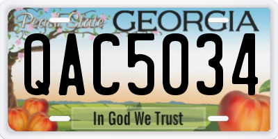 GA license plate QAC5034