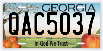 GA license plate QAC5037