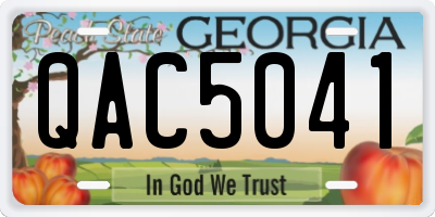 GA license plate QAC5041