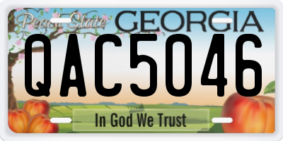 GA license plate QAC5046