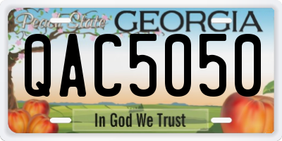 GA license plate QAC5050