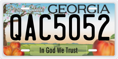 GA license plate QAC5052