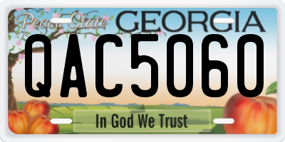 GA license plate QAC5060