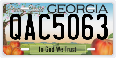 GA license plate QAC5063