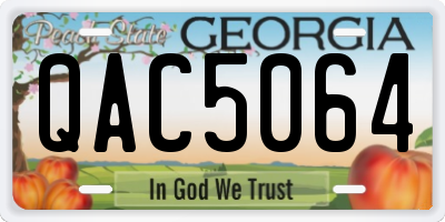 GA license plate QAC5064