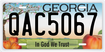 GA license plate QAC5067