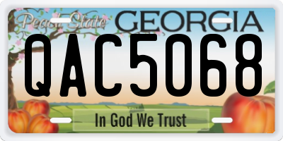 GA license plate QAC5068