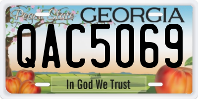 GA license plate QAC5069