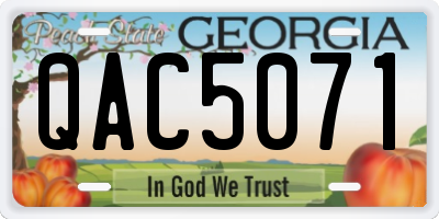 GA license plate QAC5071