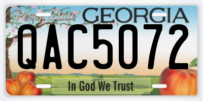 GA license plate QAC5072