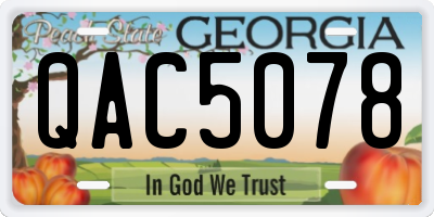 GA license plate QAC5078