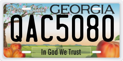 GA license plate QAC5080