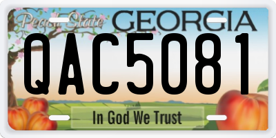 GA license plate QAC5081