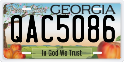 GA license plate QAC5086