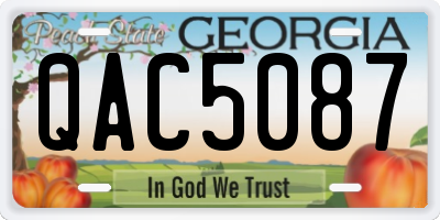 GA license plate QAC5087