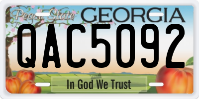 GA license plate QAC5092