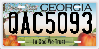 GA license plate QAC5093