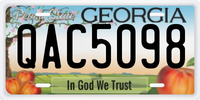 GA license plate QAC5098