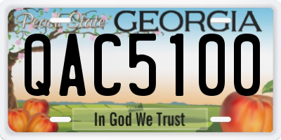 GA license plate QAC5100
