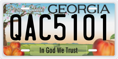 GA license plate QAC5101