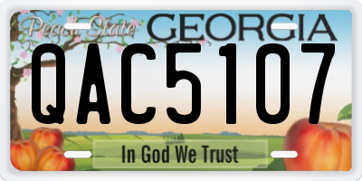GA license plate QAC5107
