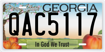 GA license plate QAC5117