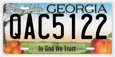 GA license plate QAC5122