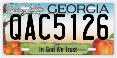 GA license plate QAC5126