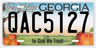 GA license plate QAC5127