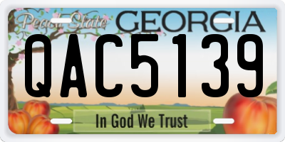 GA license plate QAC5139