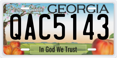 GA license plate QAC5143
