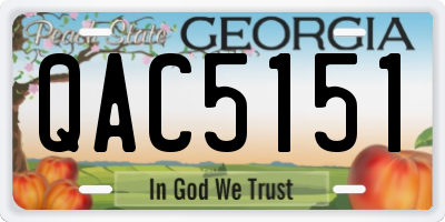 GA license plate QAC5151
