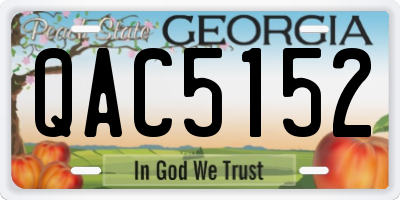 GA license plate QAC5152