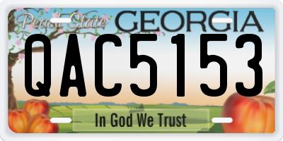 GA license plate QAC5153