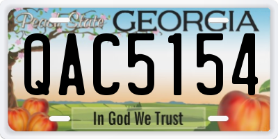 GA license plate QAC5154