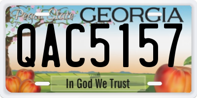 GA license plate QAC5157