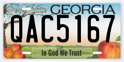 GA license plate QAC5167