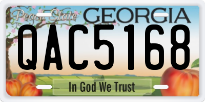 GA license plate QAC5168