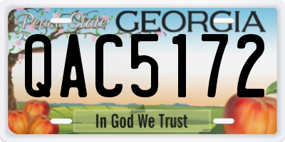 GA license plate QAC5172