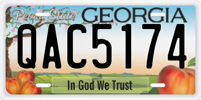 GA license plate QAC5174