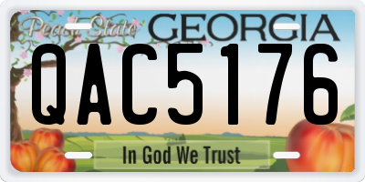 GA license plate QAC5176