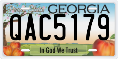 GA license plate QAC5179