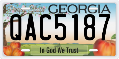 GA license plate QAC5187