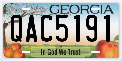 GA license plate QAC5191