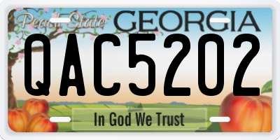 GA license plate QAC5202