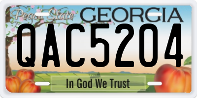 GA license plate QAC5204