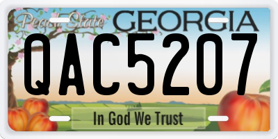 GA license plate QAC5207