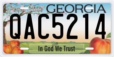 GA license plate QAC5214