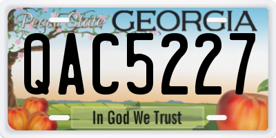 GA license plate QAC5227