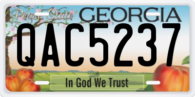 GA license plate QAC5237